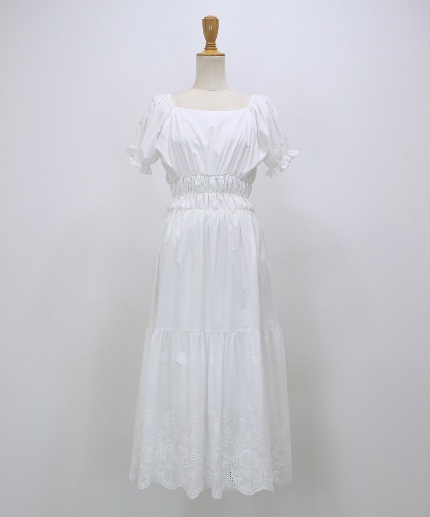 【早割5％OFF】コットンレースオフショルダーワンピース