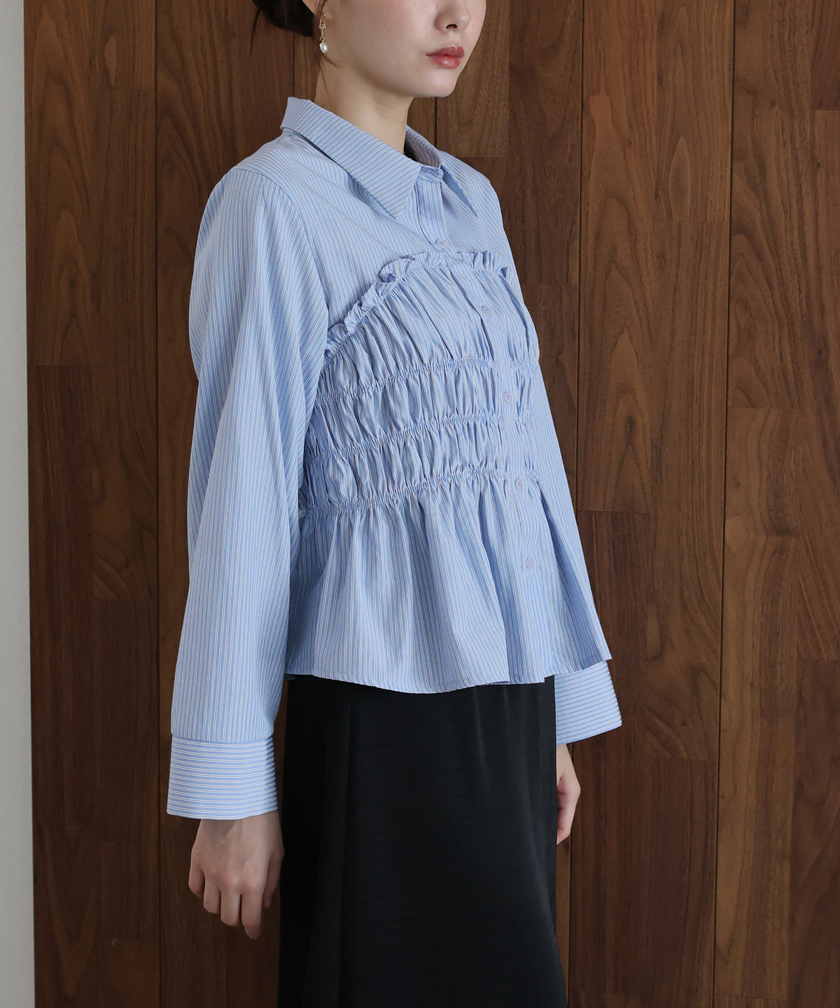 ペプラムシャーリングシャツ