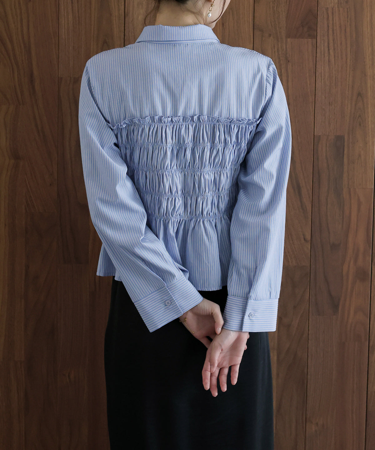 ペプラムシャーリングシャツ