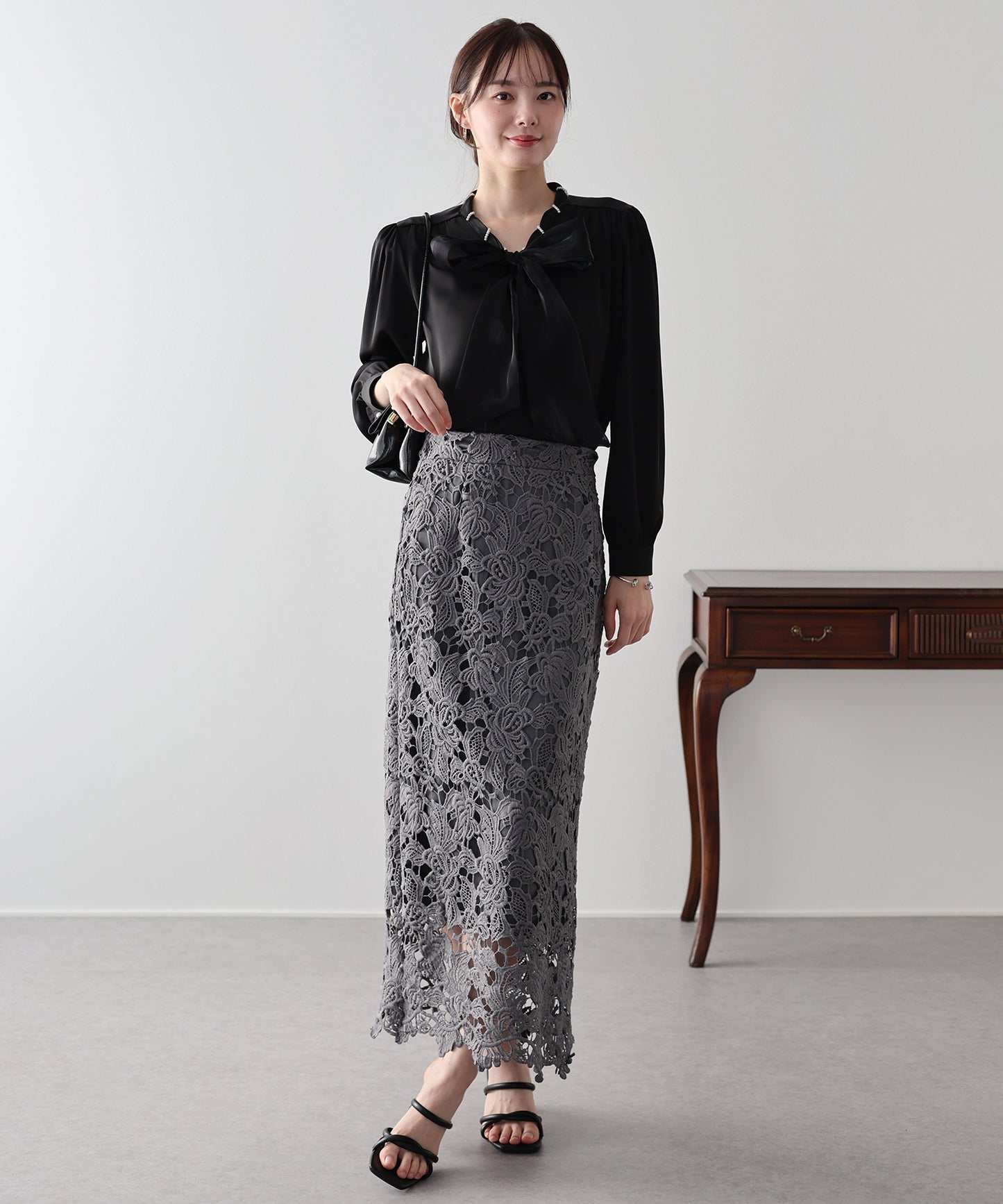 ミニパールボウタイブラウス【ネコポス】