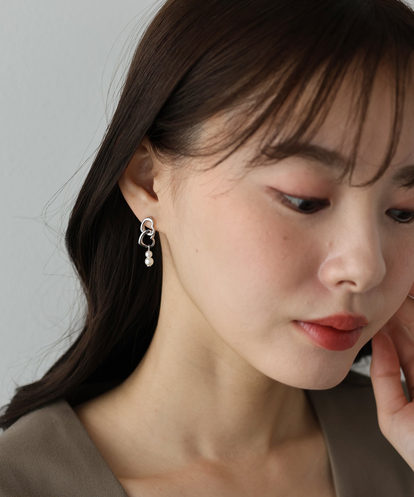 ダブルハートピアス/ニッケルフリー【ネコポス】