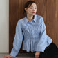 【早割5％OFF】ペプラムシャーリングシャツ