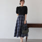 【TIME SALE】チェックドッキングワンピース