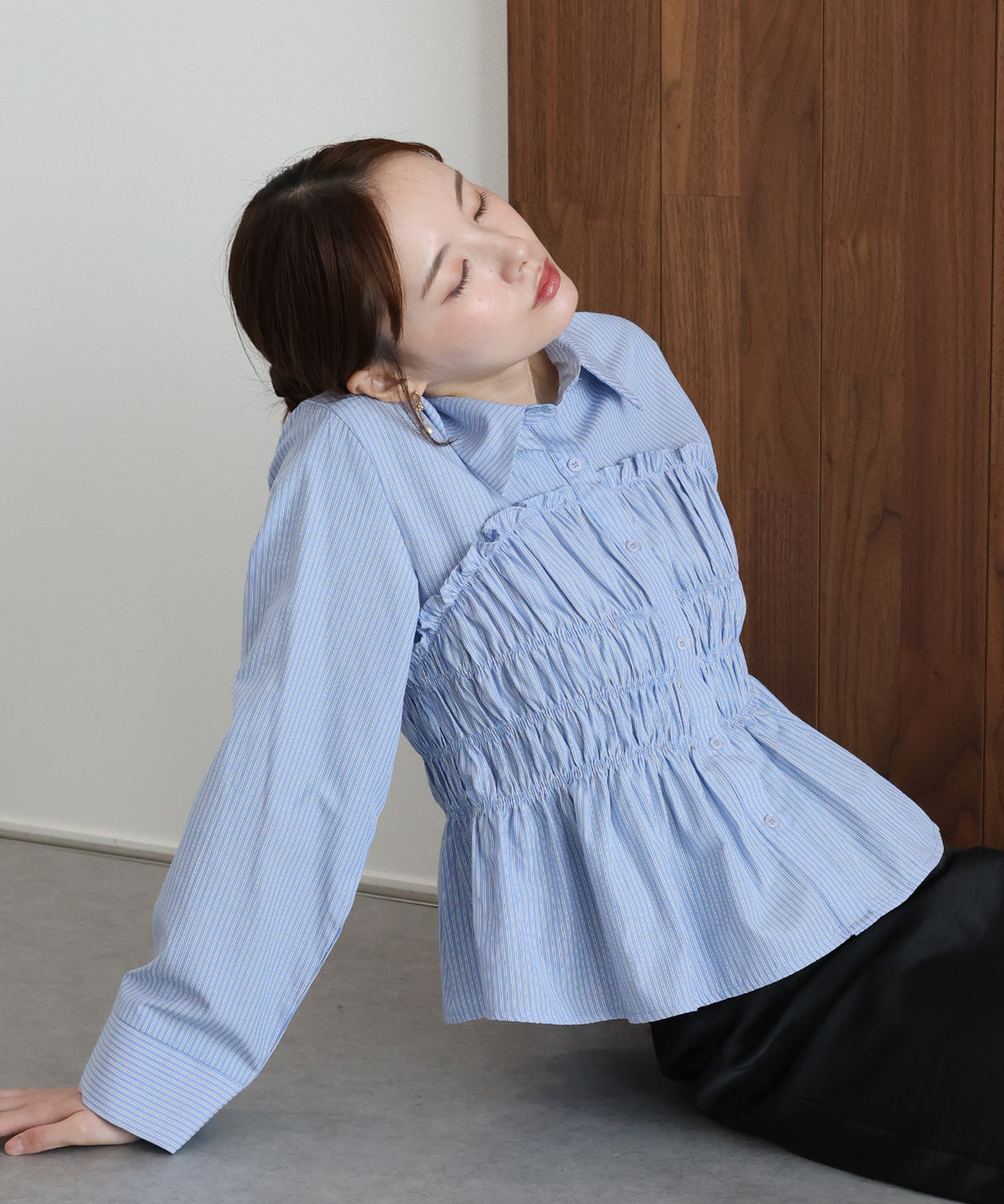 ペプラムシャーリングシャツ