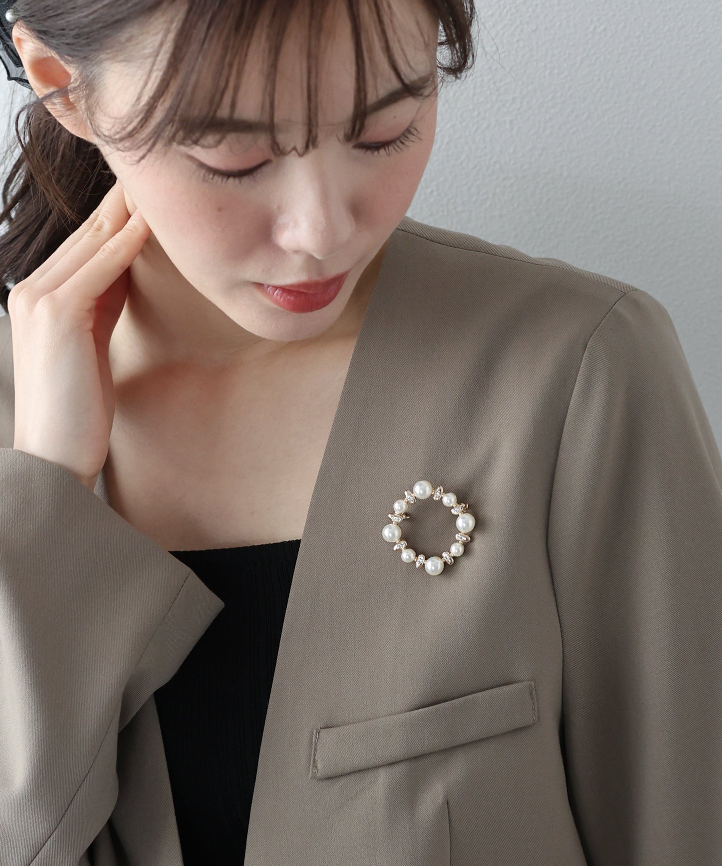 ビジュパールサークルブローチ【ネコポス】