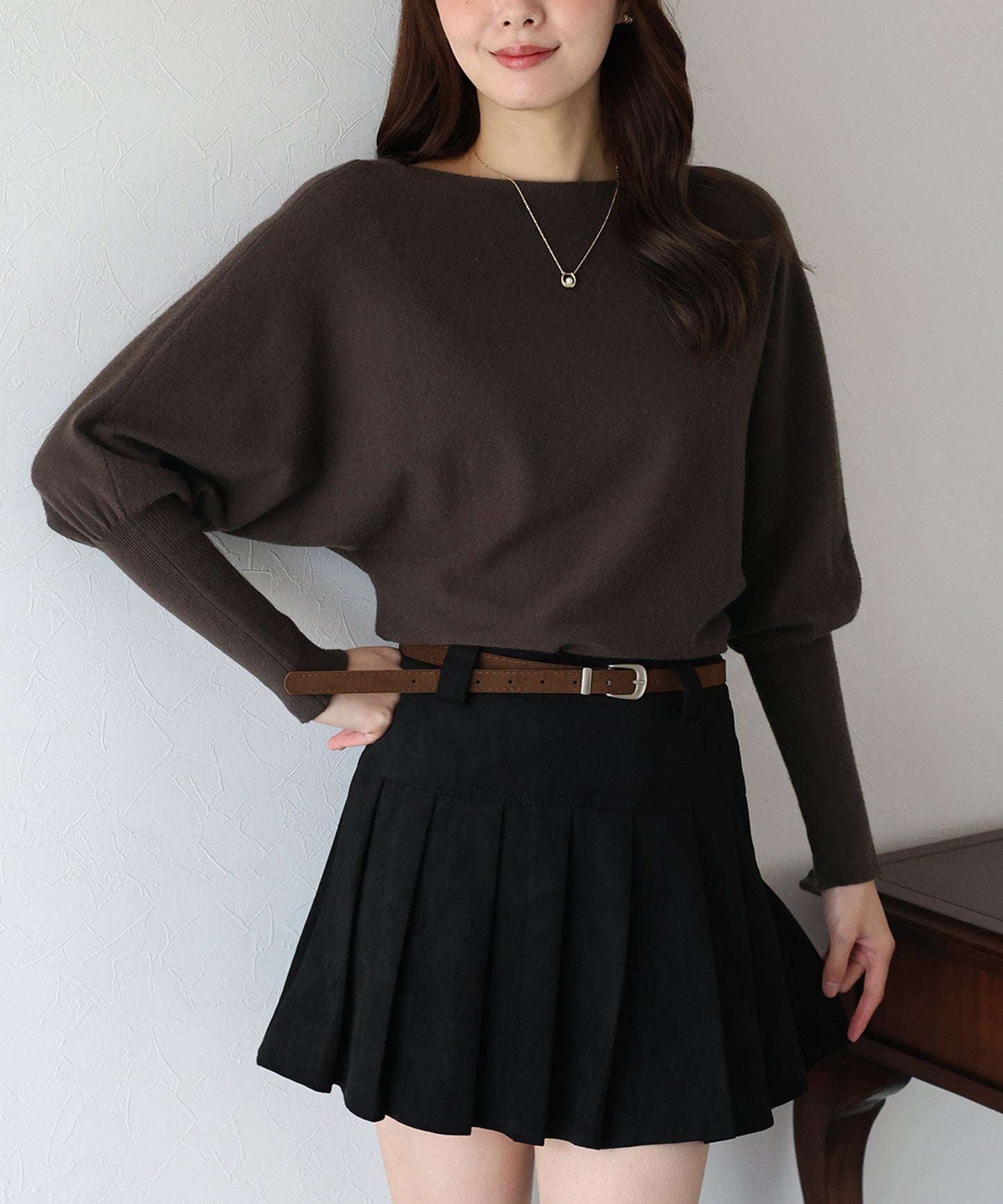 【早割5％OFF】ウール混ボリュームスリーブドルマンニット