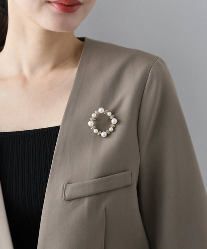 ビジュパールサークルブローチ【ネコポス】