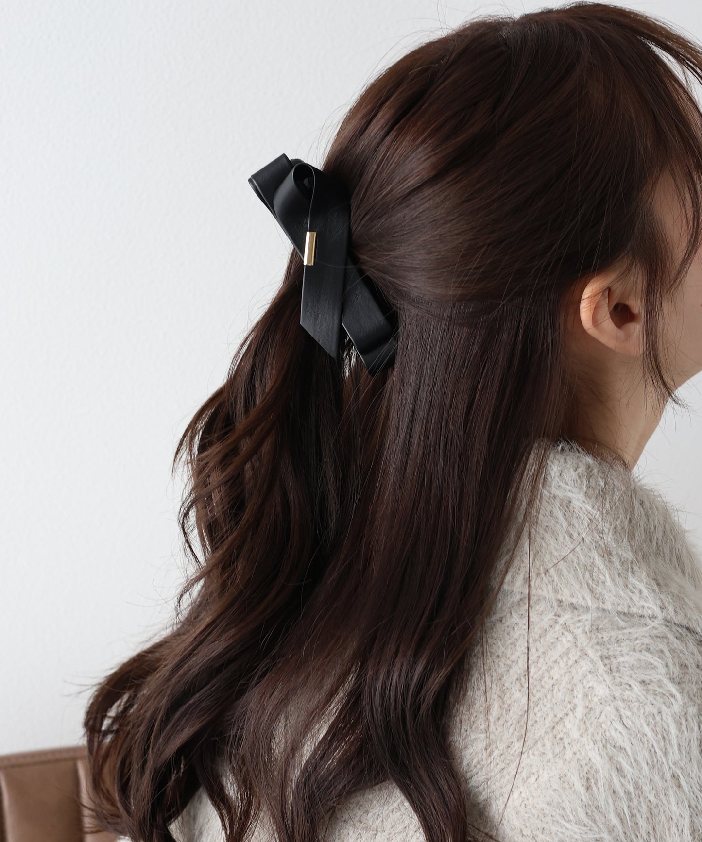 フェイクレザーリボンバナナクリップ