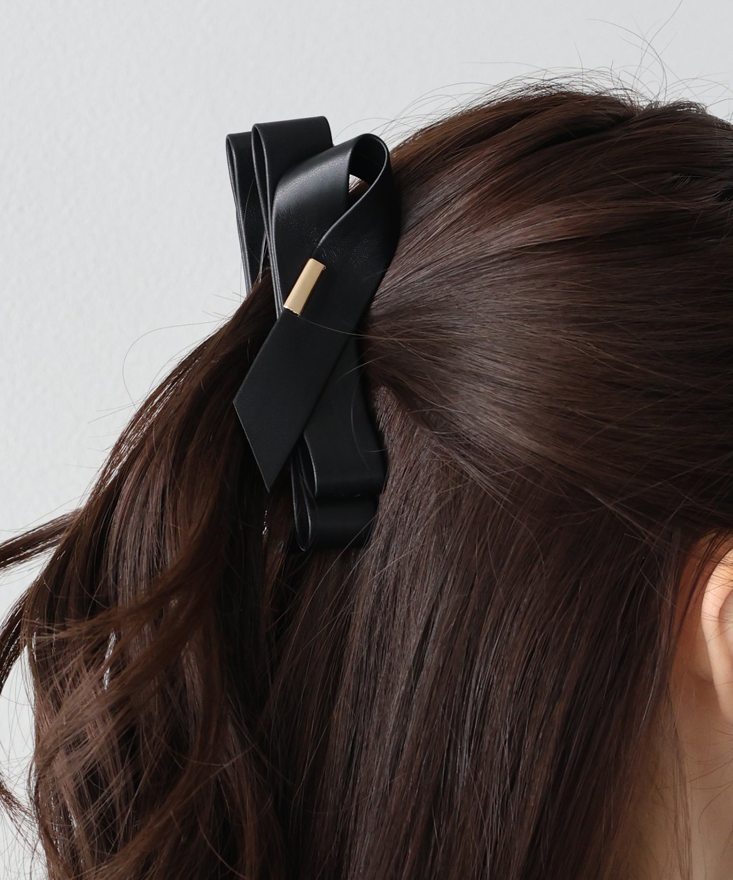 フェイクレザーリボンバナナクリップ