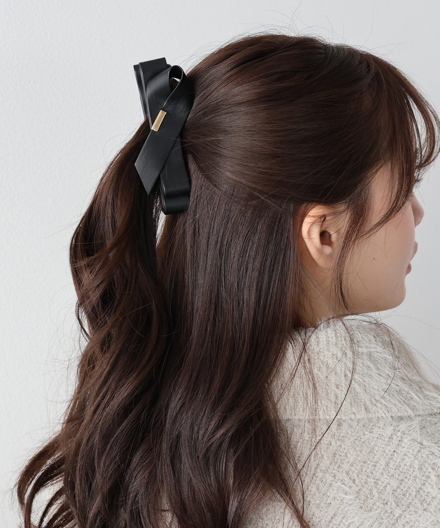 フェイクレザーリボンバナナクリップ