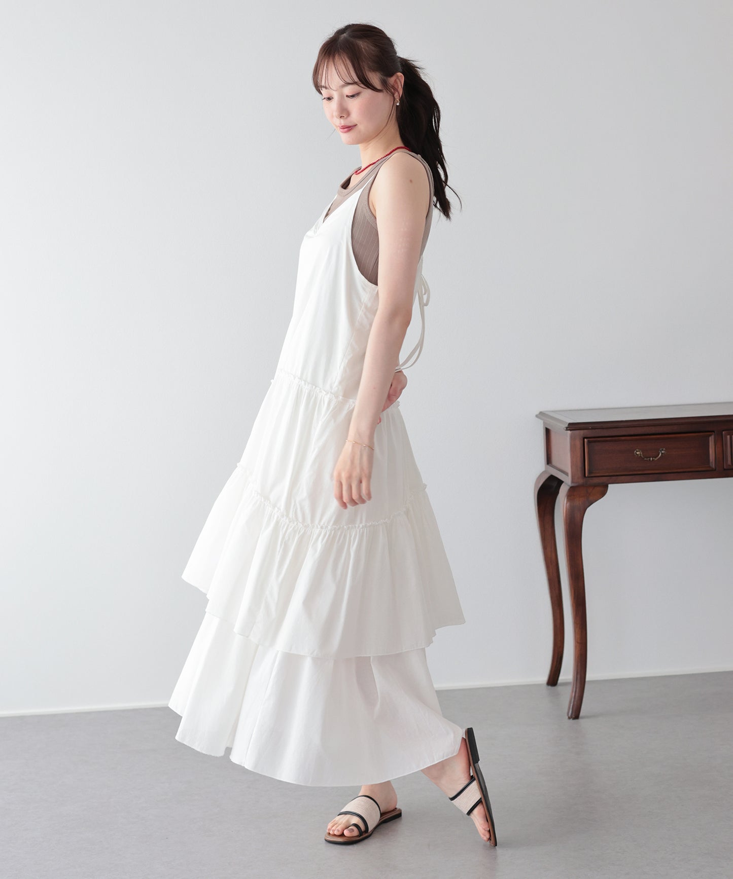 【早割5％OFF】ランダムティアードキャミワンピース