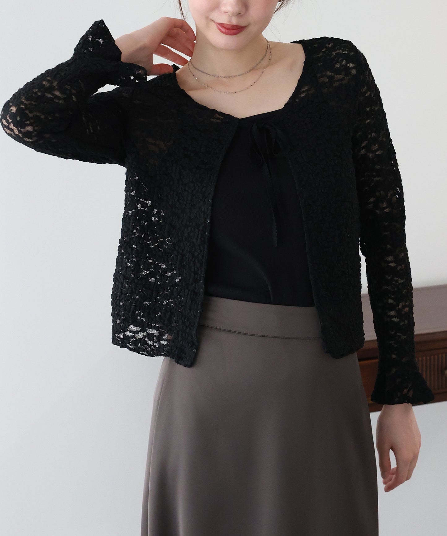 【早割5％OFF】シアーレースカーディガン【ネコポス】