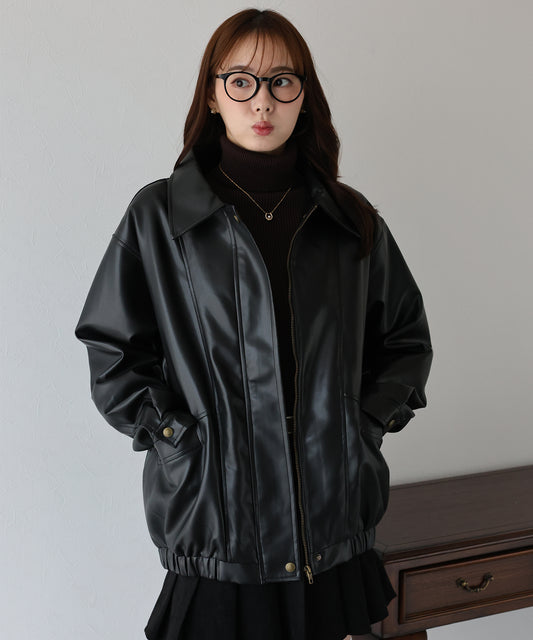 【早割5％OFF】フェイクレザージャケット