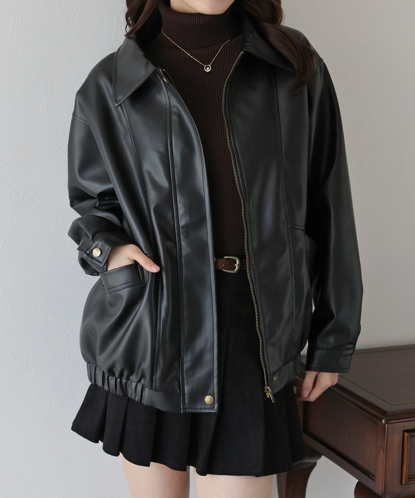 フェイクレザージャケット