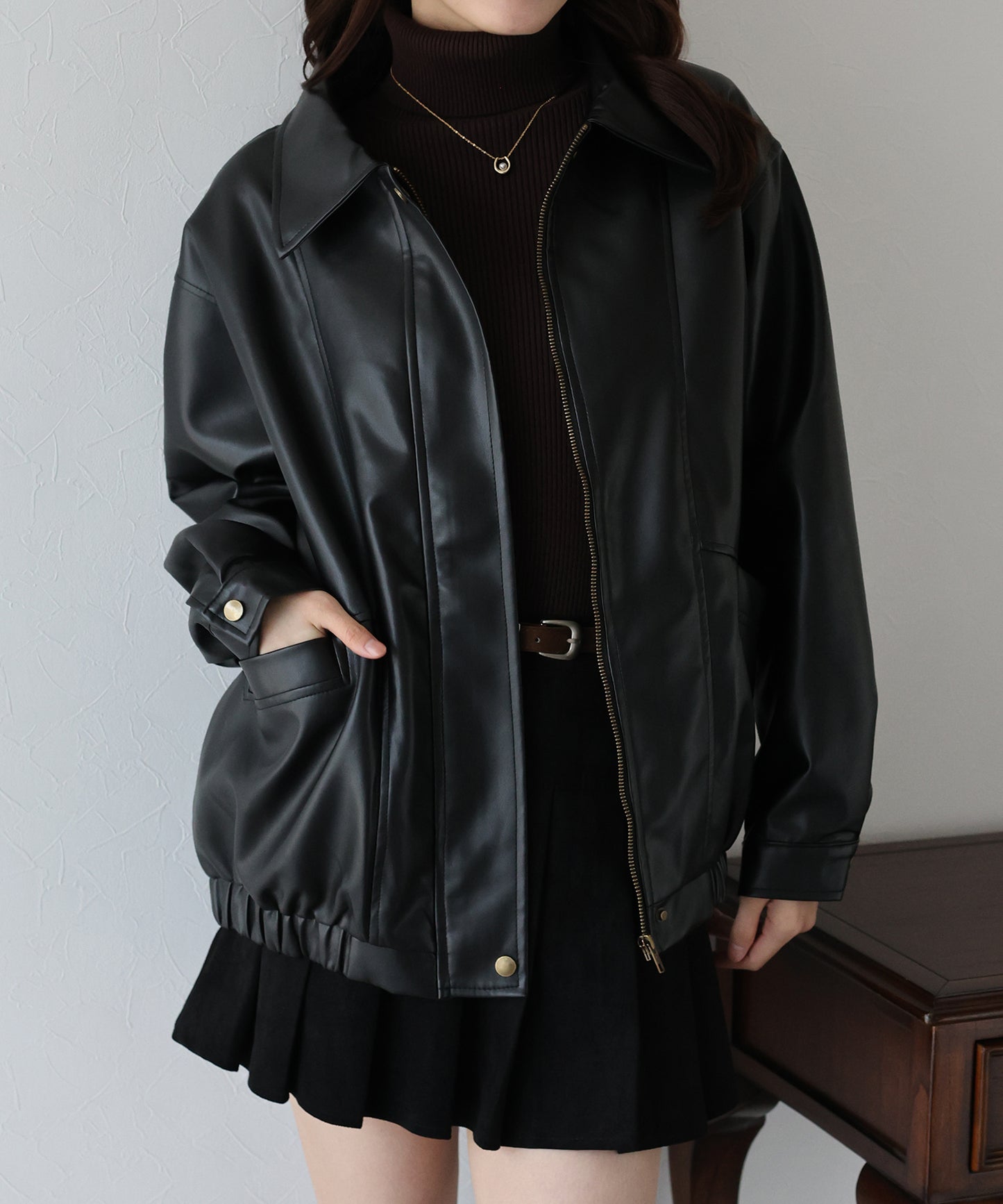 【早割5％OFF】フェイクレザージャケット