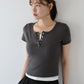 【TIME SALE】ヘンリーネック半袖Tシャツ【ネコポス】