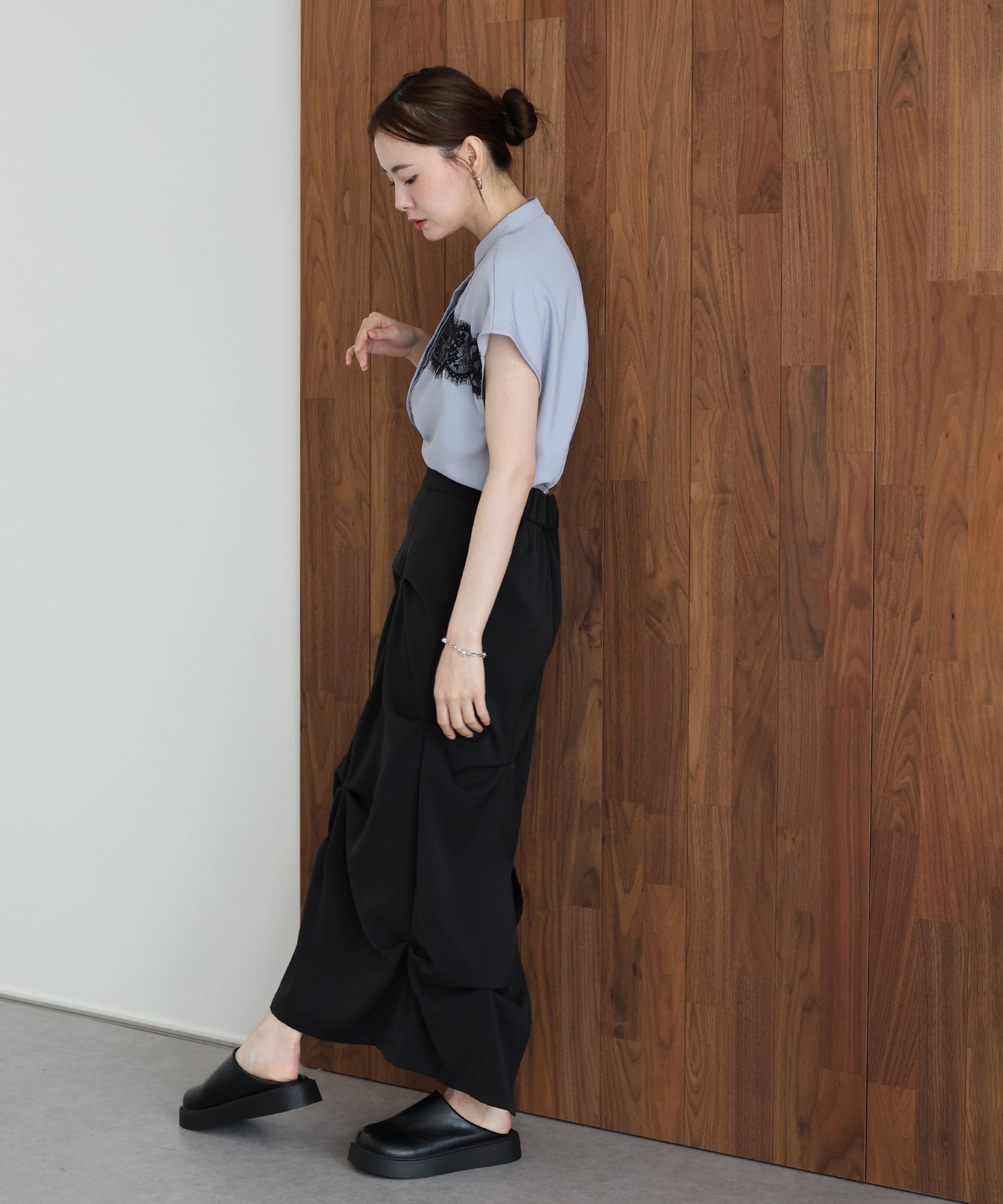 【早割5％OFF】レースドッキングフレンチスリーブブラウス【メール便】