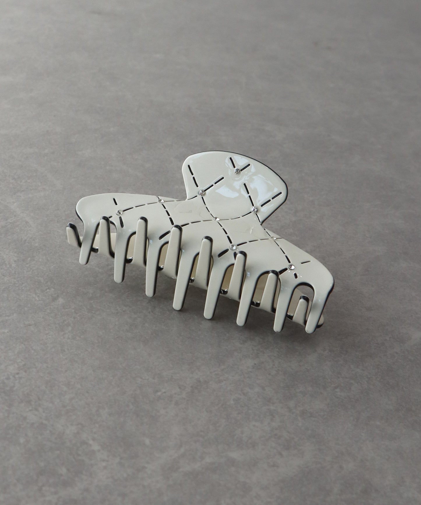 【早割5％OFF】ビジュー付きキルティングバンスクリップ