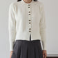 リボン釦カーディガン