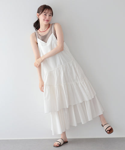 【早割5％OFF】ランダムティアードキャミワンピース