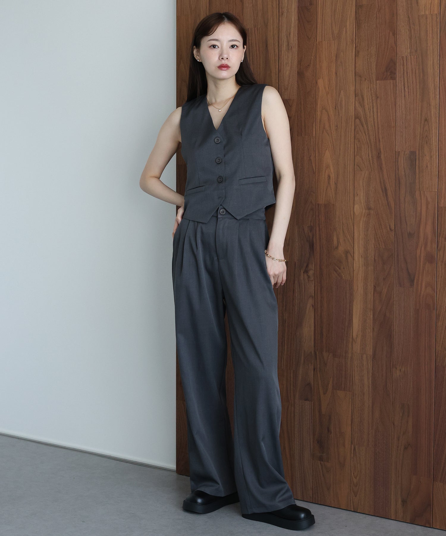 ショートベスト×ワイドパンツ セットアップ – BLUE ONLINE