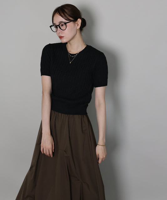 【早割5％OFF】カシミヤ混ケーブルニット[ J by blue ]