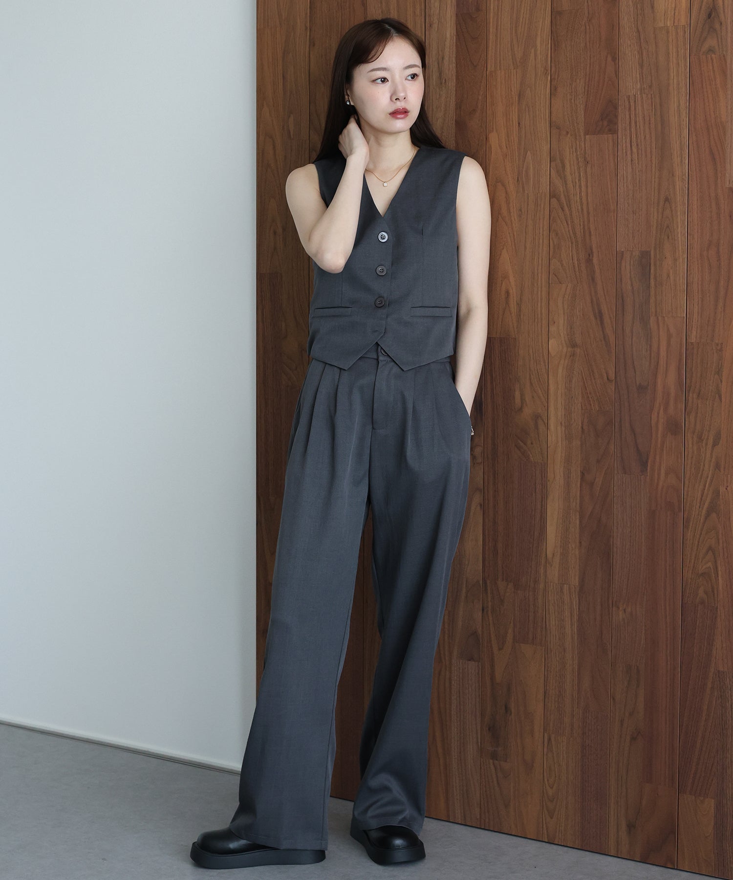 ショートベスト×ワイドパンツ セットアップ – BLUE ONLINE