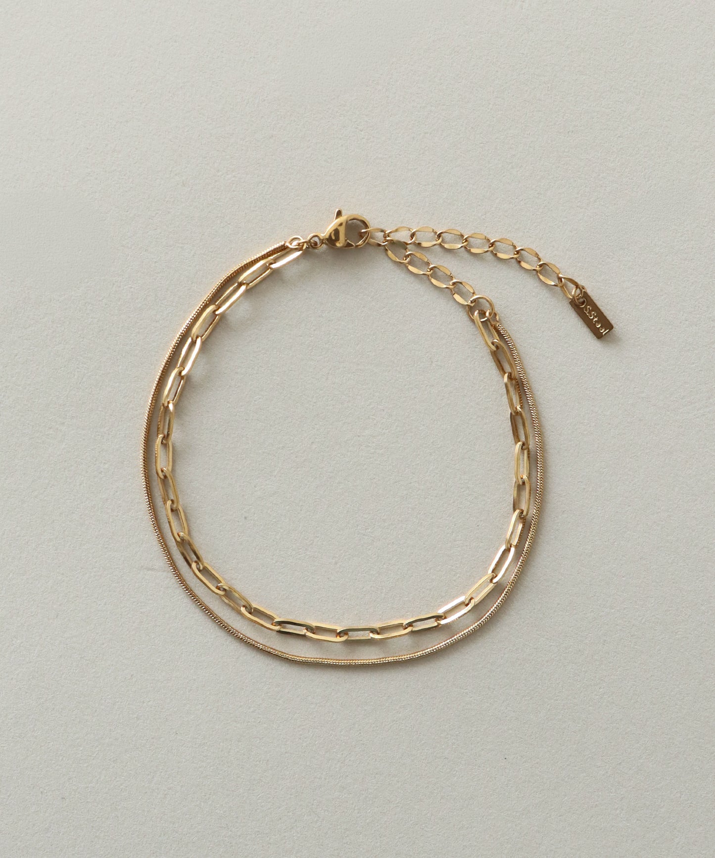 【早割5％OFF】ダブルチェーンブレスレット/ サージカルステンレス【ネコポス】