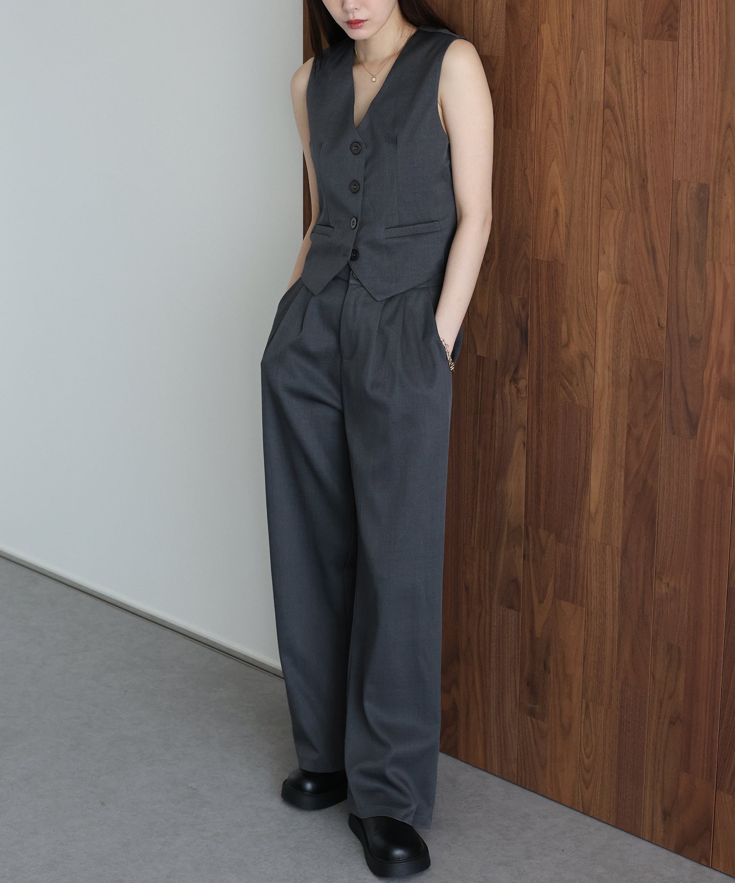 ショートベスト×ワイドパンツ セットアップ – BLUE ONLINE