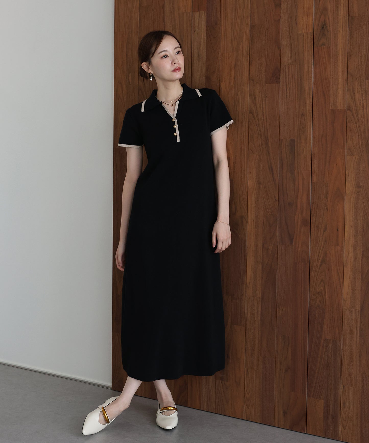 【早割5％OFF】バイカラースキッパーワンピース