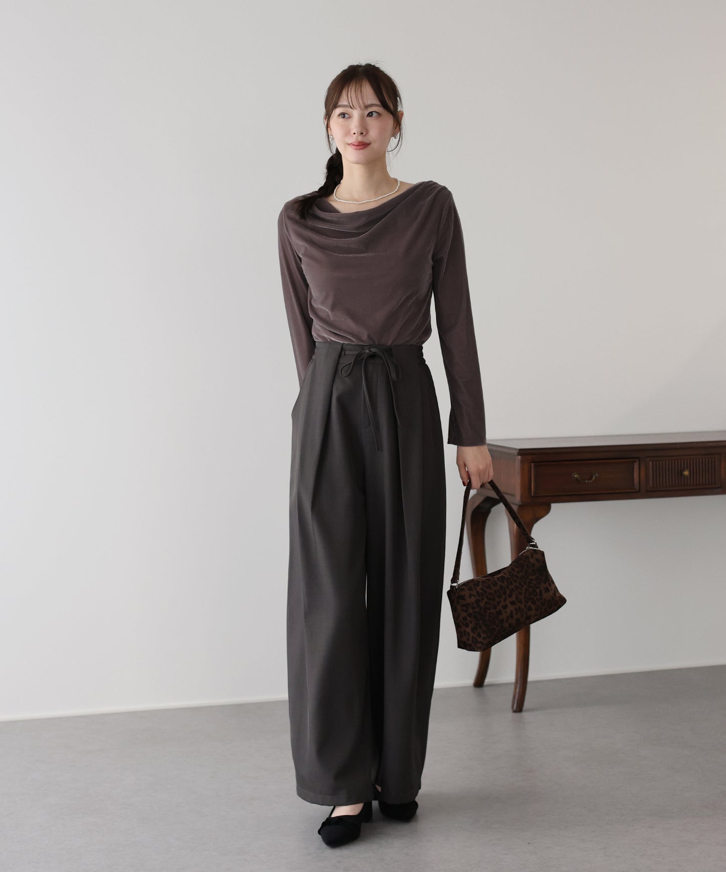 ベロアドレープネックトップス【ネコポス】