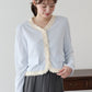 【早割5％OFF】フリルレースジャガードカーディガン