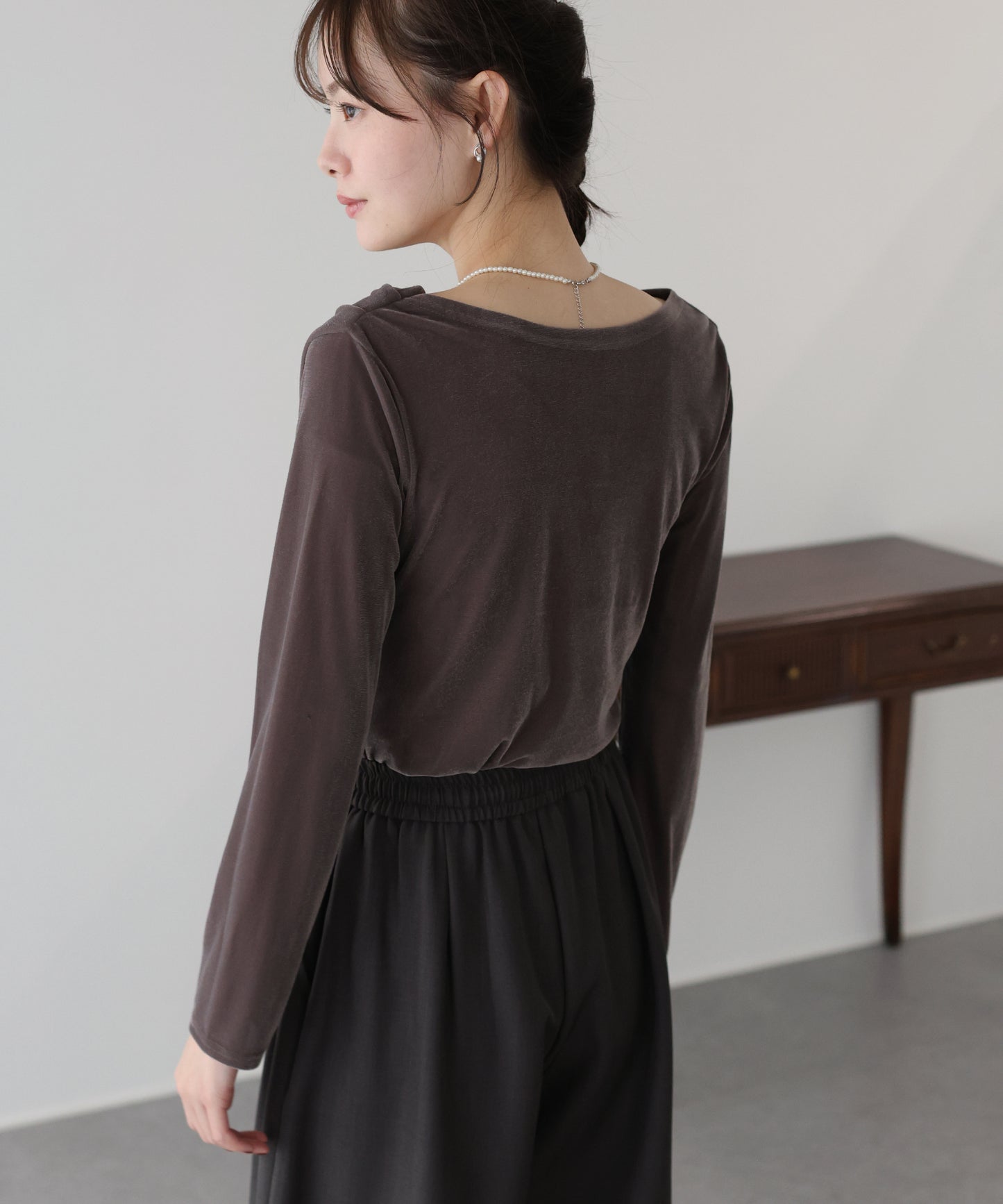 ベロアドレープネックトップス【ネコポス】