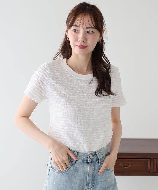 【早割5％OFF】ボーダージャガードカットソー【メール便】