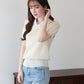 ビジューレースカラーニットトップス【メール便】