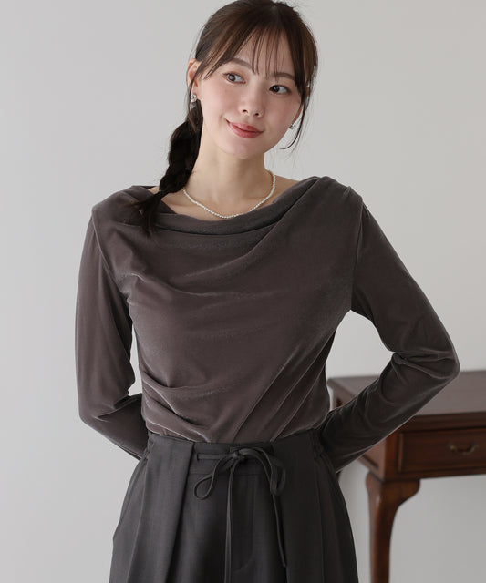 ベロアドレープネックトップス【ネコポス】