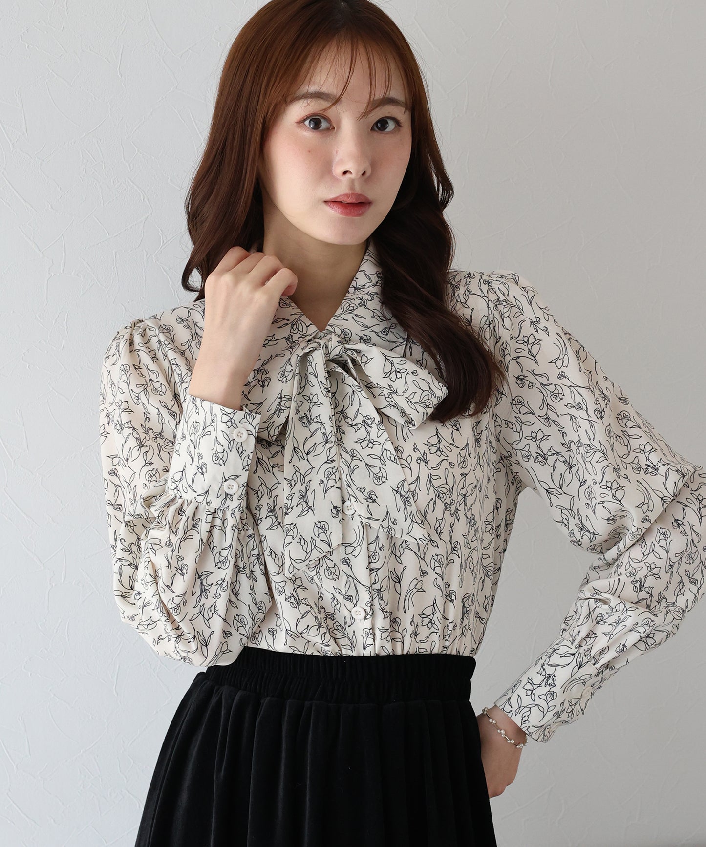 ボウタイリボンブラウス【ネコポス】