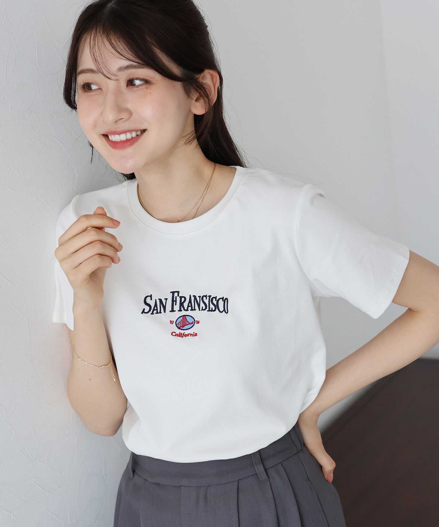 【TIME SALE】San Fransisco刺繍Tシャツ【ネコポス】