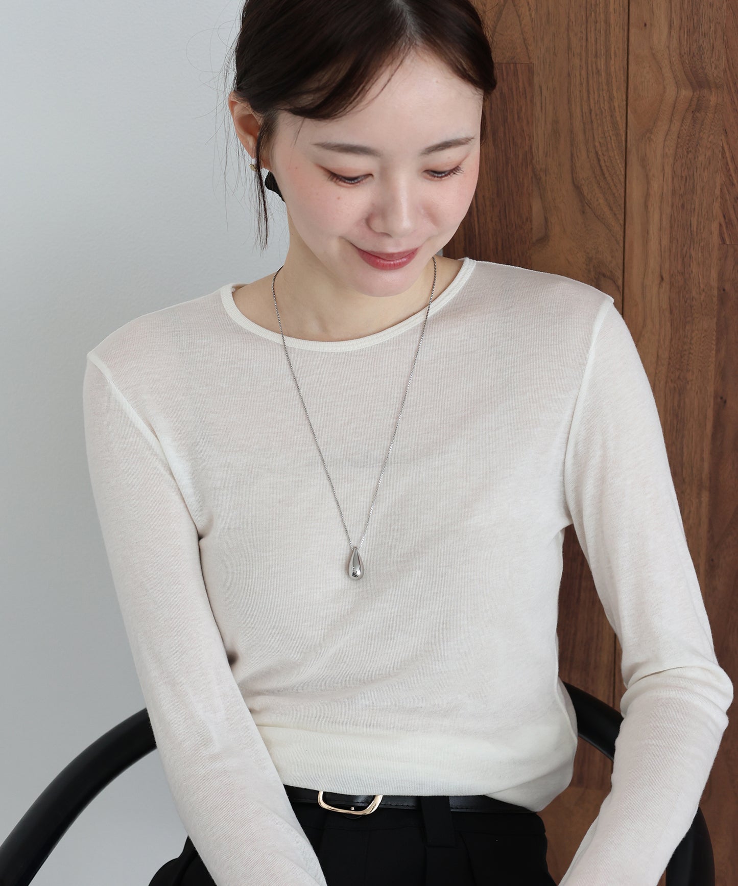 【早割5％OFF】ドロップボールロングネックレス / サージカルステンレス【ネコポス】