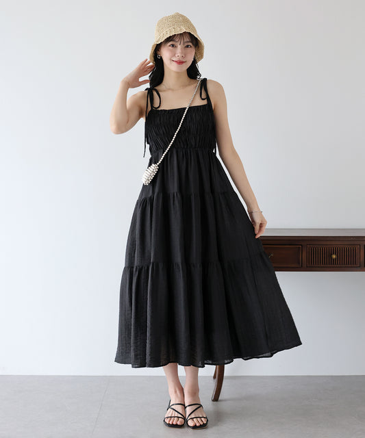 【TIME SALE】シャーリングキャミワンピース