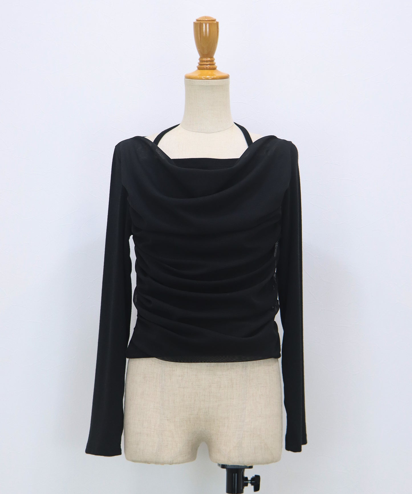 【早割5％OFF】レイヤードチュールドレープTシャツ【ネコポス】