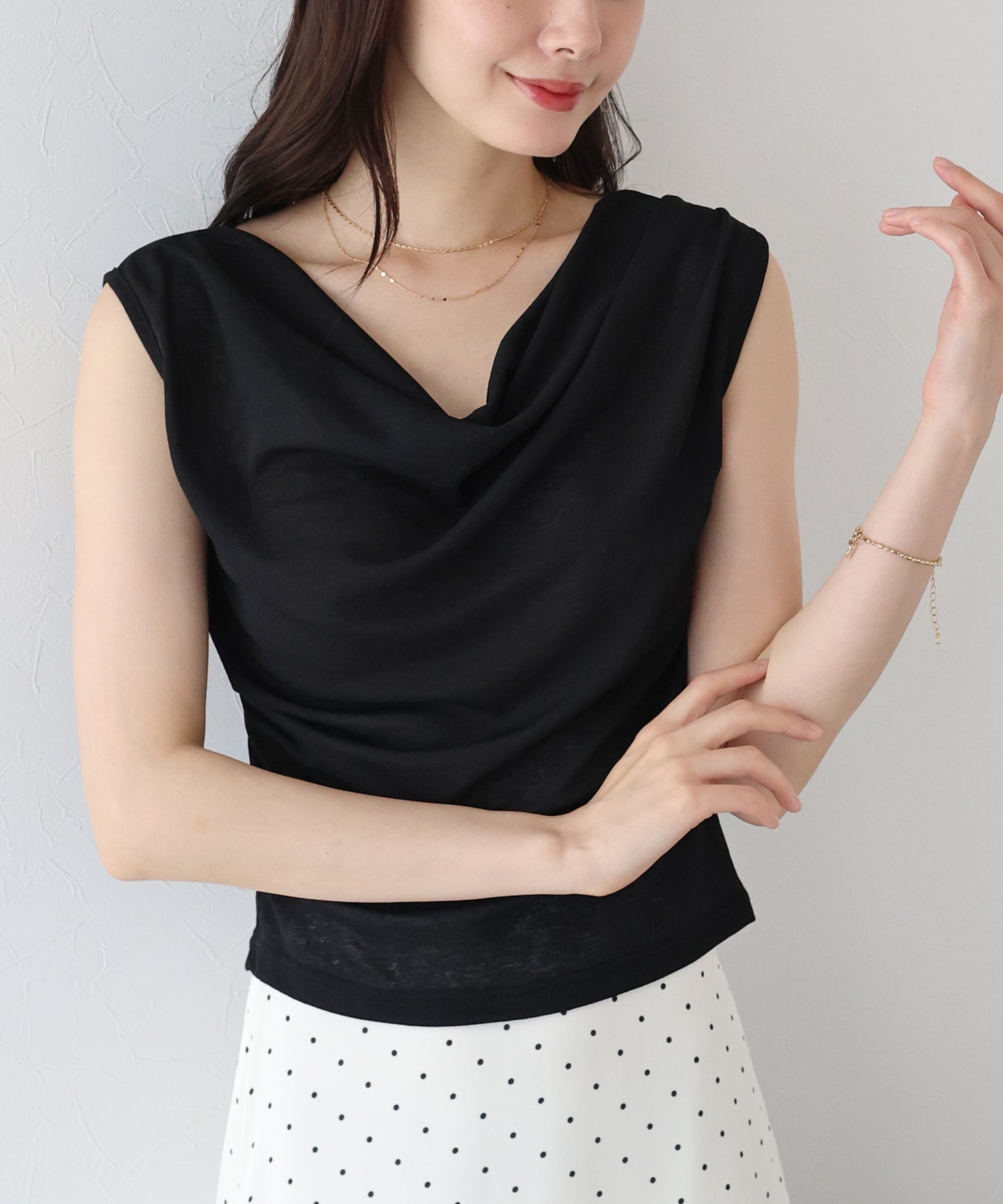【TIME SALE】ドレープネックフレンチシアーTシャツ【ネコポス】