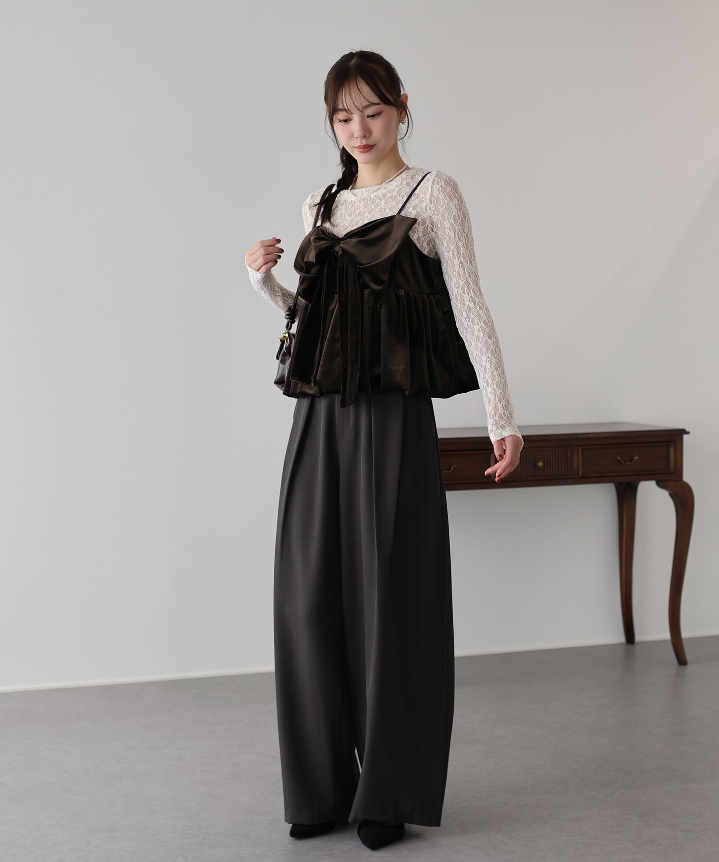 ベロアリボンバルーンビスチェ