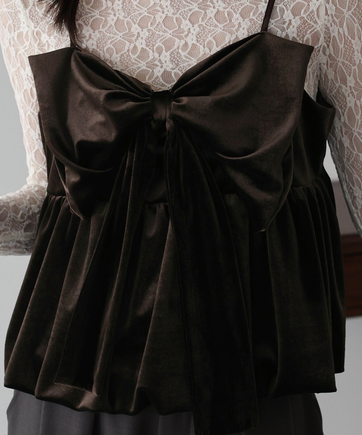 ベロアリボンバルーンビスチェ