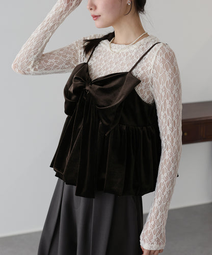 ベロアリボンバルーンビスチェ