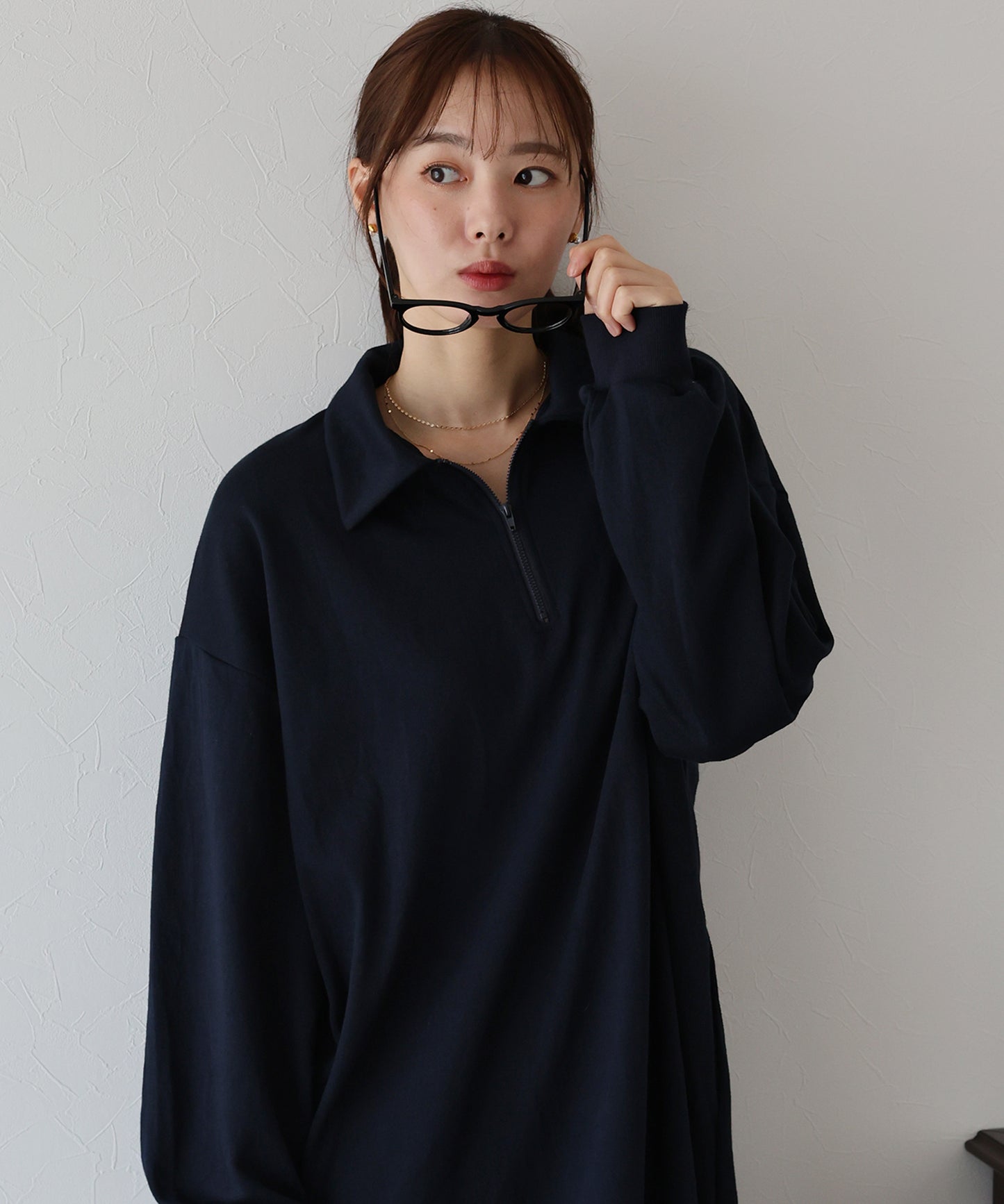 【早割5％OFF】ハーフジップスウェットワンピース