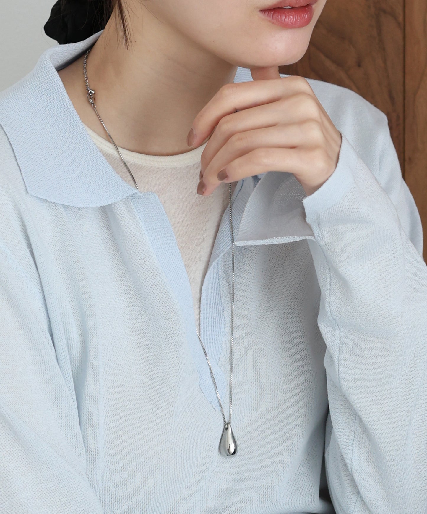 【早割5％OFF】ドロップボールロングネックレス / サージカルステンレス【ネコポス】