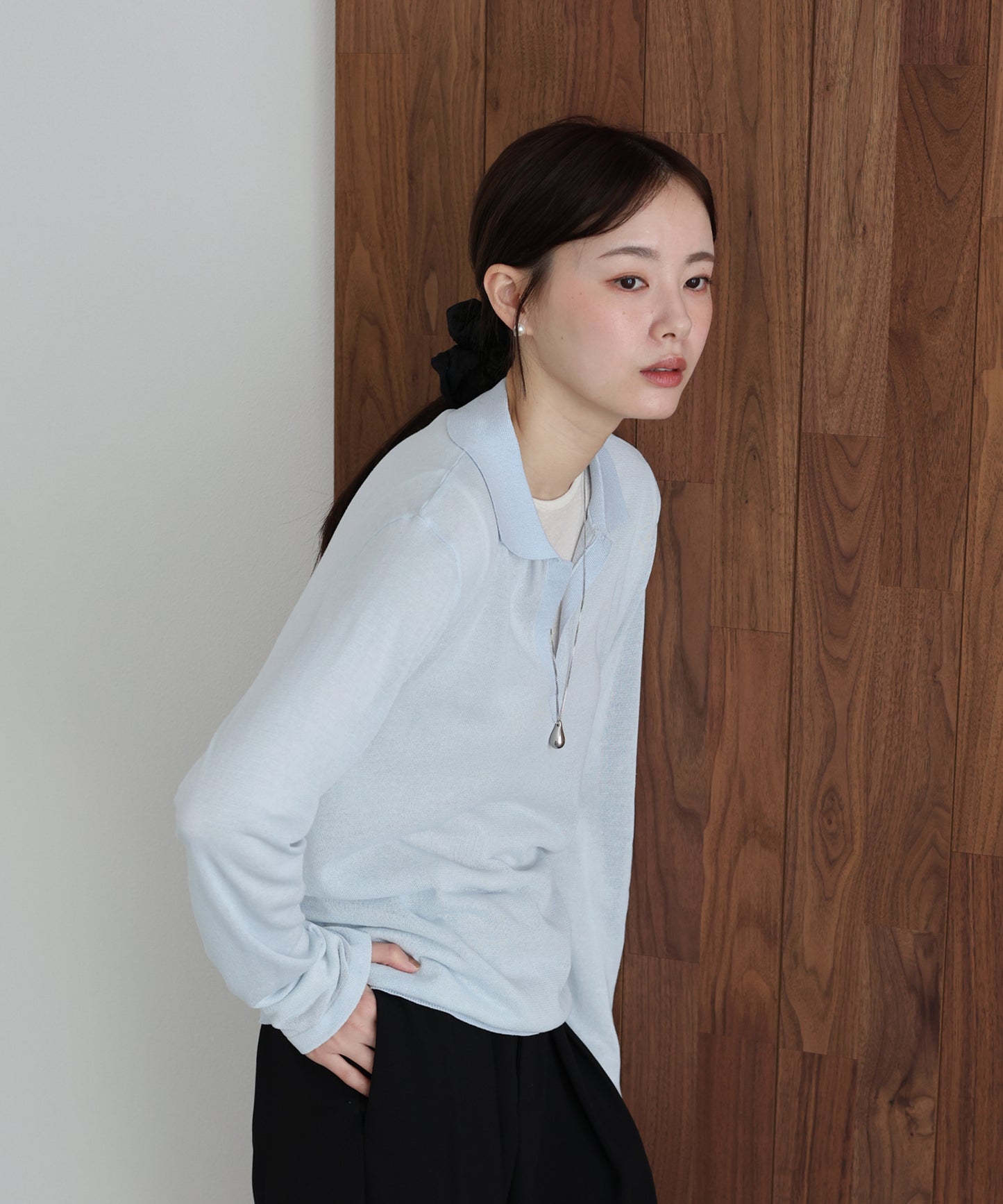 スキッパーシアーニット