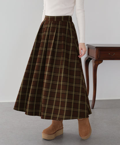 丈が選べるチェックロングスカート