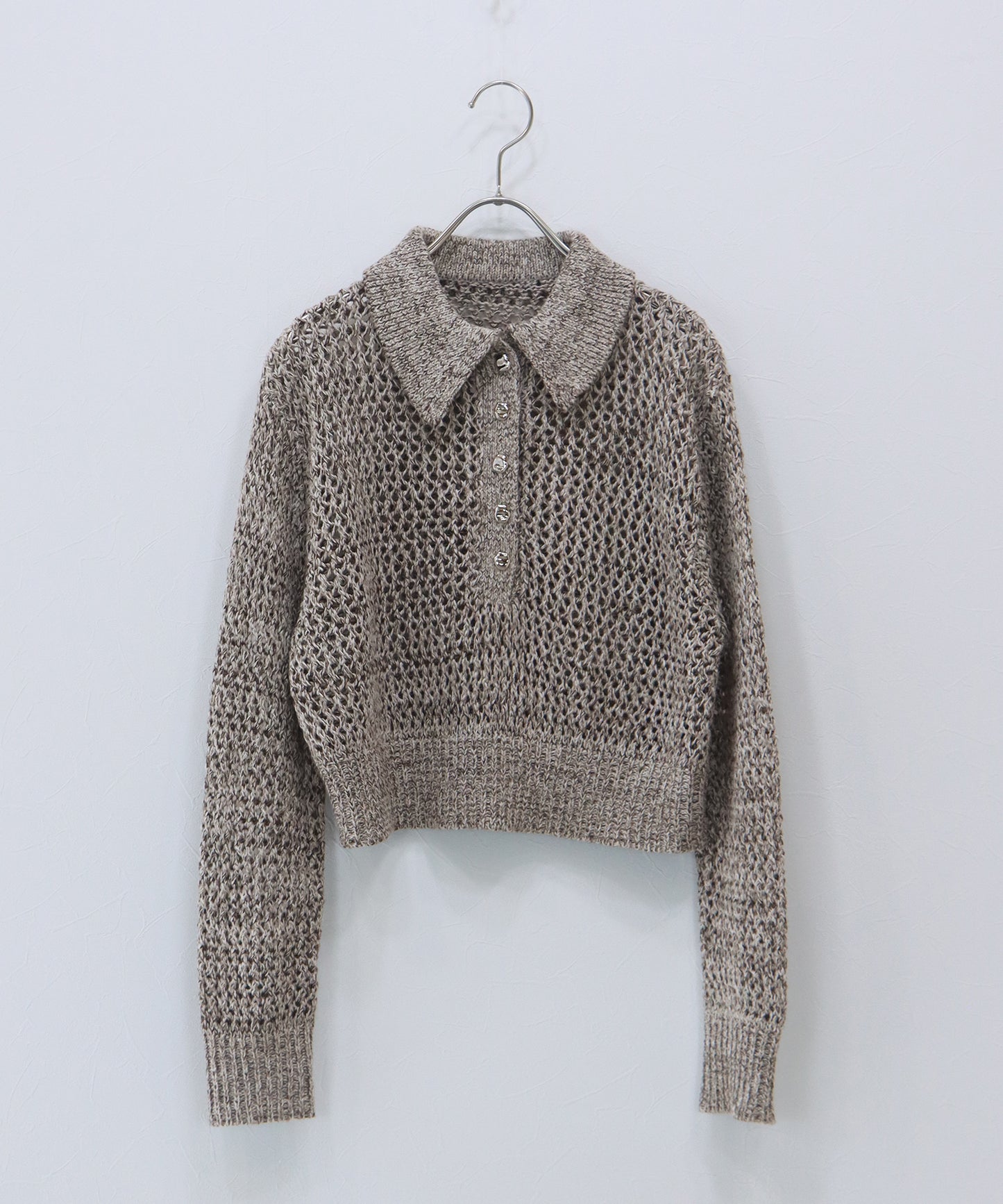 【早割5％OFF】クロシェメッシュポロニット